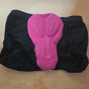 Black and Pink Cycling Shorts with Padded Comfort